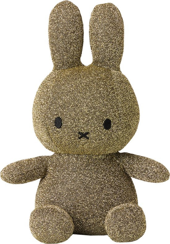 Betoverende Nijntje Sparkle knuffel in goud, perfect voor kinderen. Hoogte: 33 cm